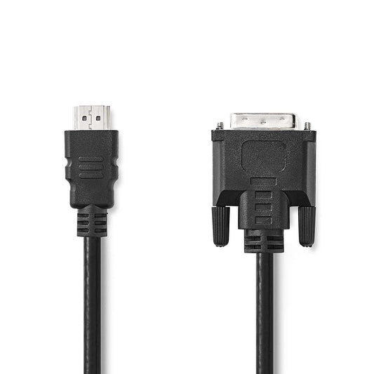 Nedis HDMI™ Cable | HDMI™ Connector | DVI-D 24+1-Pin Male | 1080p | Nickel Plated | 2.00 m | Straight | PVC | Black | Box