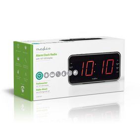 Nedis Digital Alarm Clock Radio | LED Display | 1x 3.5 mm Audio Input | Time projection | AM / FM | Snooze function | Sleep timer | Number of alarms: 2 | Black