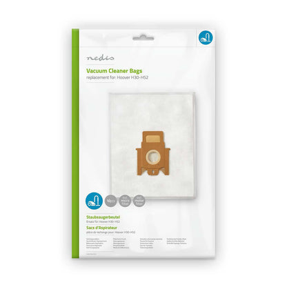 Nedis DUBG120HOO10 | Vacuum Cleaner Bag | 10 pcs | Synthetic | Most sold for: Hoover H30-H52 | White