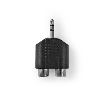Nedis CAGB22940BK | Stereo Audio Adapter | 3.5 mm Male | 2x RCA Female | Nickel Plated | Straight | ABS | Black | 1 pcs | Box