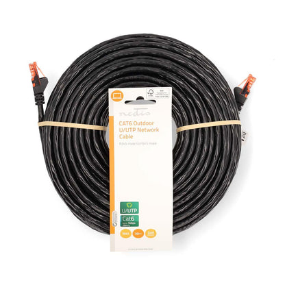Nedis CCGL85900BK300 | CAT6 Network Cable | RJ45 Male | RJ45 Male | U/UTP | 30.0 m | Outdoor | Round | PE | Black | Label