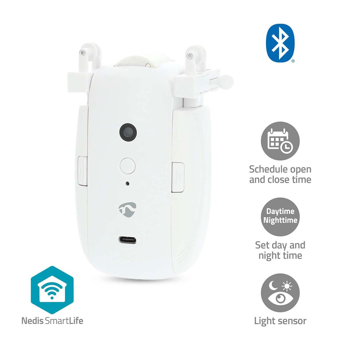 Nedis SmartLife Curtain Robot | I Rail / U Rail | Curtains / Drapes | Battery Powered / USB Powered | 4000 mAh | Bluetooth® | White