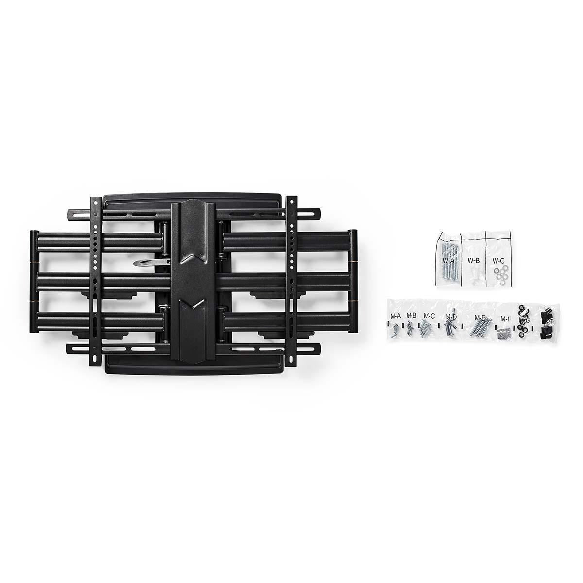 Nedis Full Motion TV Wall Mount | 37 - 80 " | Maximum supported screen weight: 70 kg | Tiltable | Rotatable | Minimum wall distance: 70 mm | Maximum wall distance: 800 mm | 6 Pivot point(s) | Steel | Black
