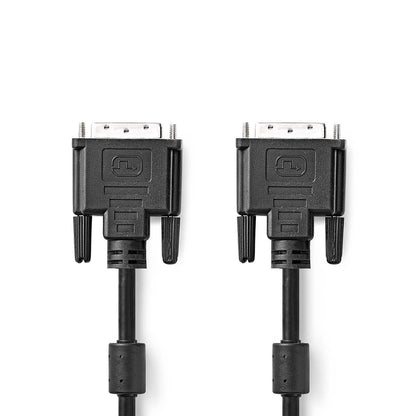 Nedis DVI Cable | DVI-D 24+1-Pin Male | DVI-D 24+1-Pin Male | 2560x1600 | Nickel Plated | 3.00 m | Straight | PVC | Black | Envelope
