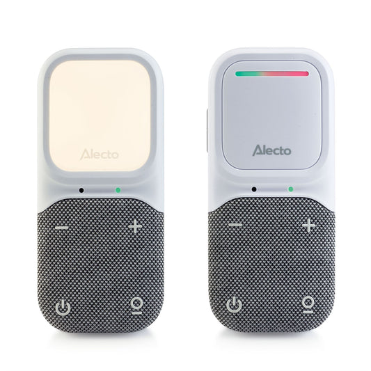Alecto DBX135 DECT Digital Audio Baby Monitor, Night Light, Parent Unit with Rechargeable Battery | Crystal-Clear Sound | White/Grey