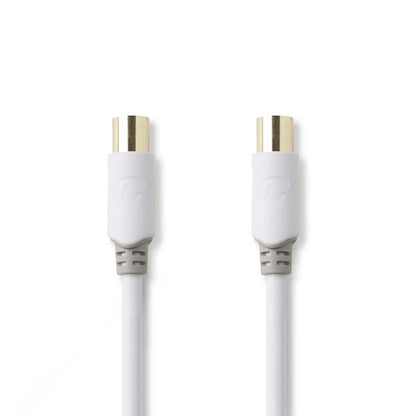 Nedis Coax Cable | IEC (Coax) Male | IEC (Coax) Female | Gold Plated | 100 dB | 75 Ohm | Double Shielded | 2.00 m | Round | PVC | White | Box