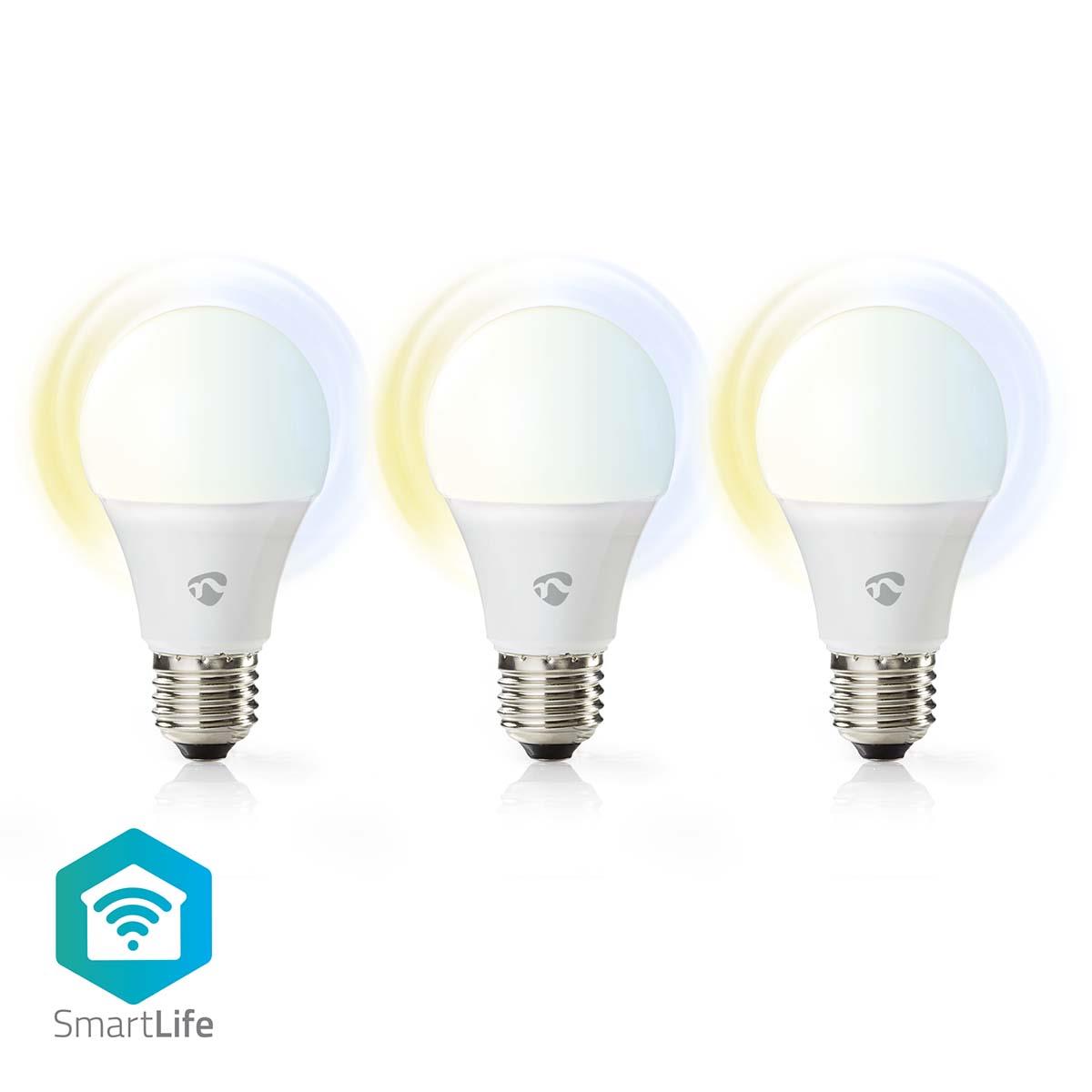 Nedis SmartLife LED Bulb | Wi-Fi | E27 | 806 lm | 9 W | Warm to Cool White | 2700 - 6500 K | Android™ / IOS | Bulb | 3 pcs