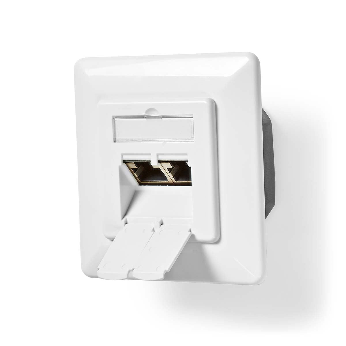 Nedis Network Wall Box | In-Wall | 2 port(s) | CAT6a | Straight | Female | Gold Plated | PVC | White | Box