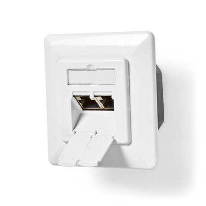 Nedis Network Wall Box | In-Wall | 2 port(s) | CAT6a | Straight | Female | Gold Plated | PVC | White | Box