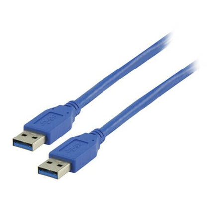 Nedis USB Cable | USB 3.2 Gen 1 | USB-A Male | USB-A Male | 5 Gbps | Nickel Plated | 1.00 m | Round | PVC | Blue | Envelope