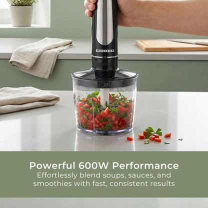 MELISSA Hand Blender 600 W | Mains Powered | Speed settings: 2-Speed Setting | Black / Silver