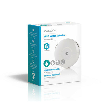 Nedis SmartLife Water Detector | Wi-Fi | Battery Powered | Extension included | Max. battery life: 24 Months | 50 dB | White