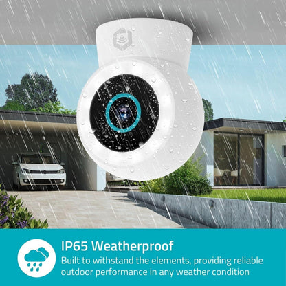 Nedis SmartLife Outdoor Camera | Wi-Fi | Spotlight | 3MP Full HD 1296p | IP65 | Cloud Storage (optional) / microSD (not included) / Onvif | 5 V DC | With motion sensor | Night vision | White