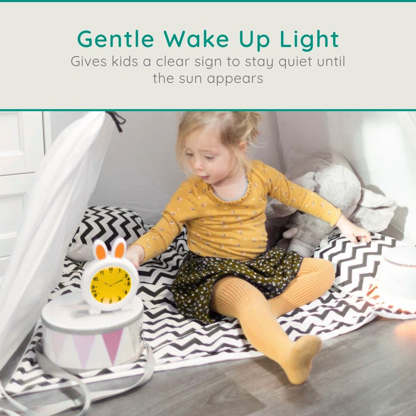 Alecto BC100BUNNY | Sleep Trainer & Night Lamp Light / Alarm Clock - Rabbit