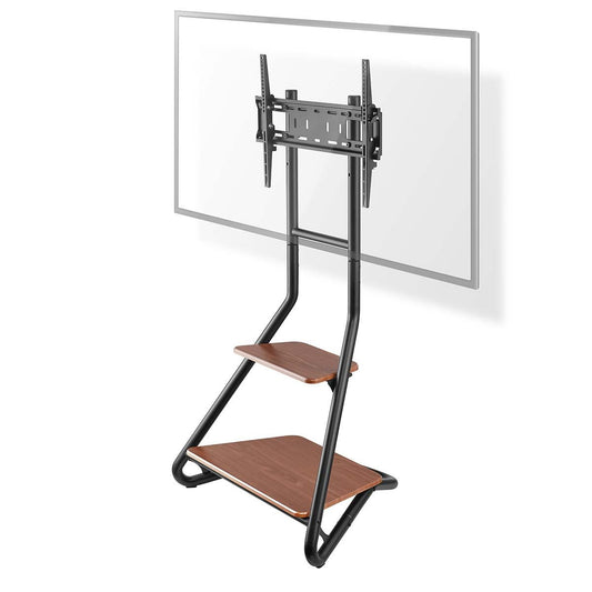 Nedis TV Floor Stand | 37 - 75 " | Maximum supported screen weight: 40 kg | Bauhaus Design | Adjustable pre-fixed heights | MDF / Steel | Black / Brown