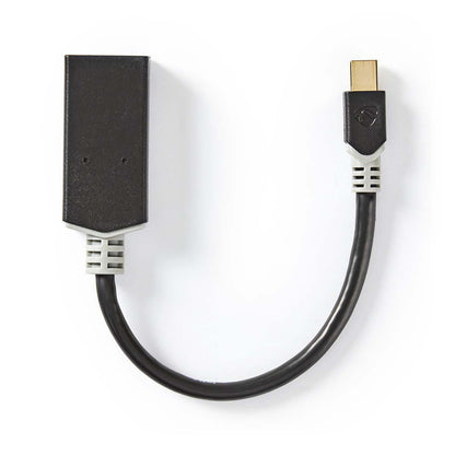 Nedis Mini DisplayPort Cable | DisplayPort 1.4 | Mini DisplayPort Male | HDMI™ Output | 48 Gbps | Gold Plated | 0.20 m | Round | PVC | Anthracite | Window Box