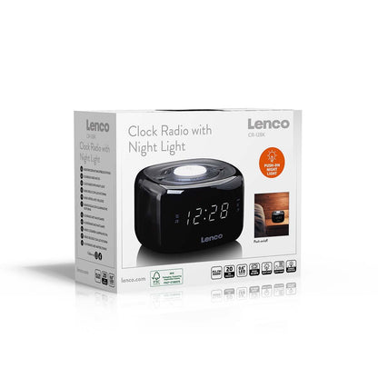Lenco CR-12BK | FM Clock Radio | Night Light | Black