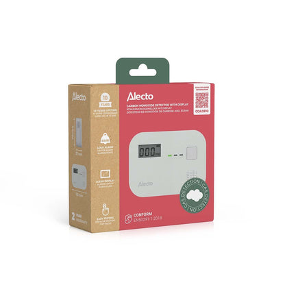 Alecto COA3910 Carbon monoxide Alarm with 10 year Sensor Runtime & LCD Display | EN50291-1:20180 | White