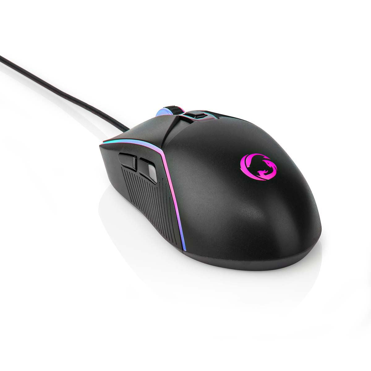 Nedis Gaming Mouse | Wired | 800 / 1200 / 2400 / 3200 / 4800 / 7200 dpi | Adjustable DPI | Number of buttons: 6 | Right-Handed | 1.50 m | LED