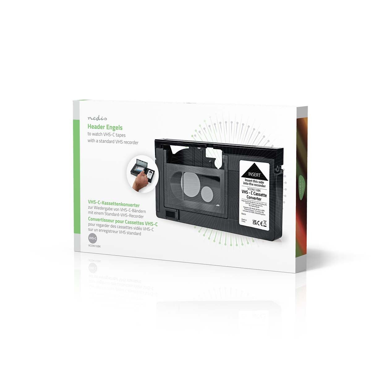 Nedis VHS Converter | Conversion: VHS-C to VHS | Plug and play | Black