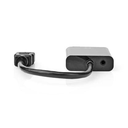 Nedis HDMI™ Adapter | HDMI™ Connector | VGA Female / 3.5 mm Female | Nickel Plated | Straight | PVC | Black | 1 pcs | Box | 17.081.151