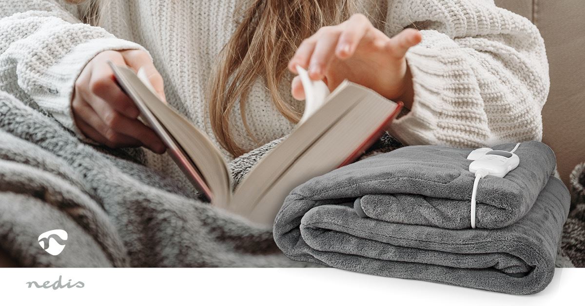 Nedis Electric Blanket | Overblanket | 1 Person | 200 x 180 cm | 9 Heat Settings | Washable | Overheating protection | Digital control | Fleece