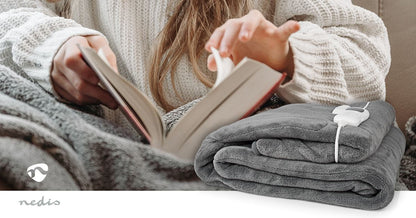 Nedis Electric Blanket | Overblanket | 1 Person | 200 x 180 cm | 9 Heat Settings | Washable | Overheating protection | Digital control | Fleece