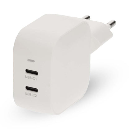 Nedis Wall Charger | 45 W | GaN | PD3.0 | Quick charge feature | 2.25 / 3.0 A | Number of outputs: 2 | 2x USB-C™ | Automatic Voltage Selection | White
