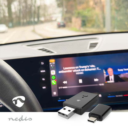 Nedis Wireless Car Audio Adapter | Android Auto / Apple Carplay | AAC / SBC | Black