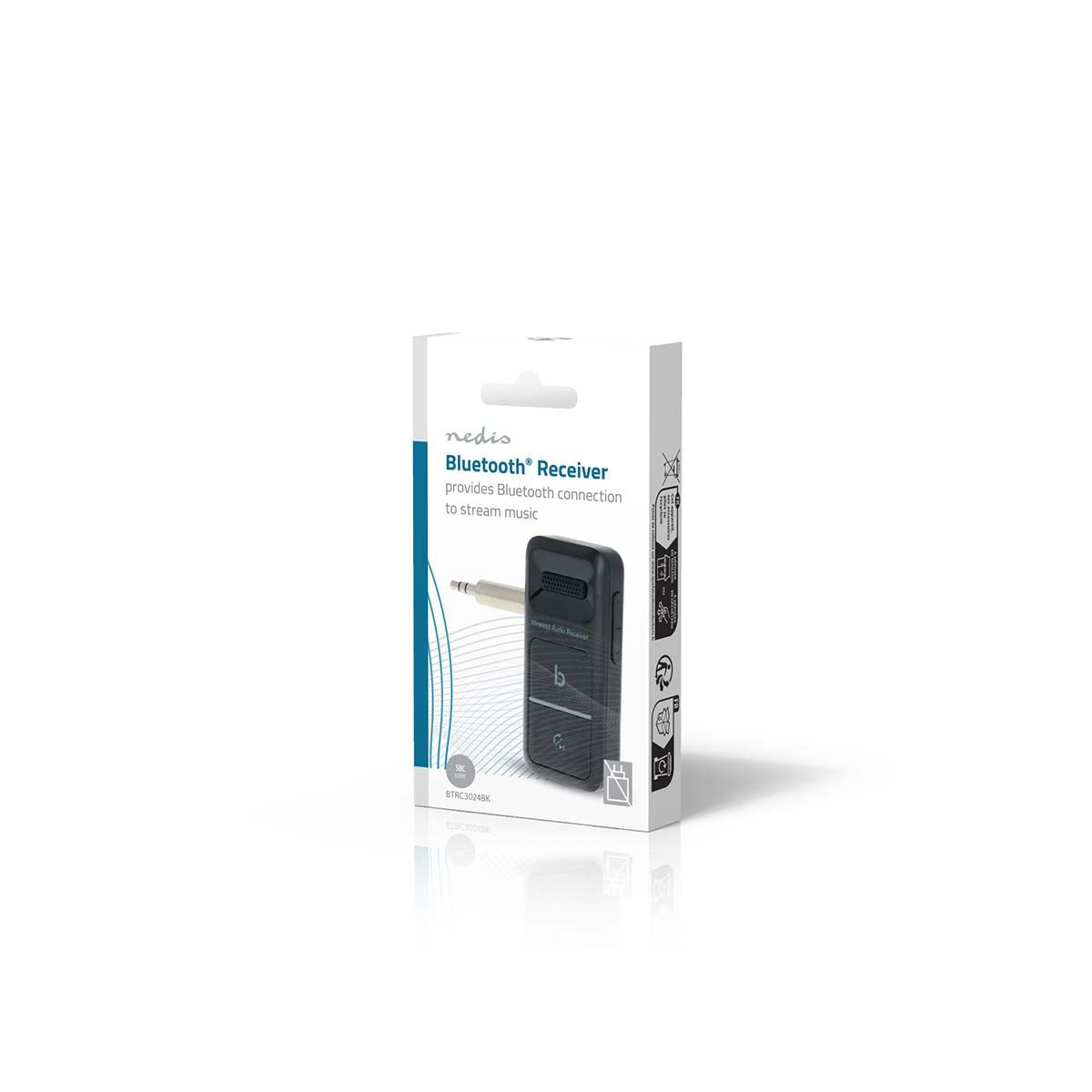 Nedis Bluetooth® Receiver | Connection output: USB-C™ Female / 3.5 mm | AAC / SBC | Automatic power off function | Black