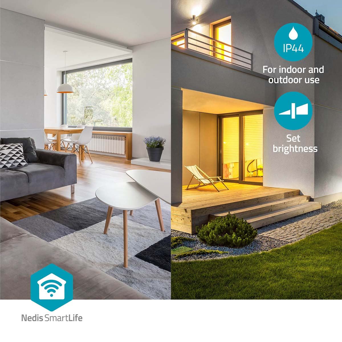 Nedis SmartLife Ceiling Light | Wi-Fi | RGB / Warm to Cool White | Round | Diameter: 260 mm | 1820 lm | 2700 - 6500 K | IP44 | Energy class: F | Android™ / IOS