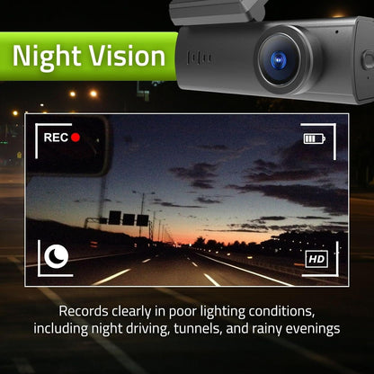 Nedis Dash Cam | 1080p@30fps | 2 MPixel | Wi-Fi | LCD | Night view | Black