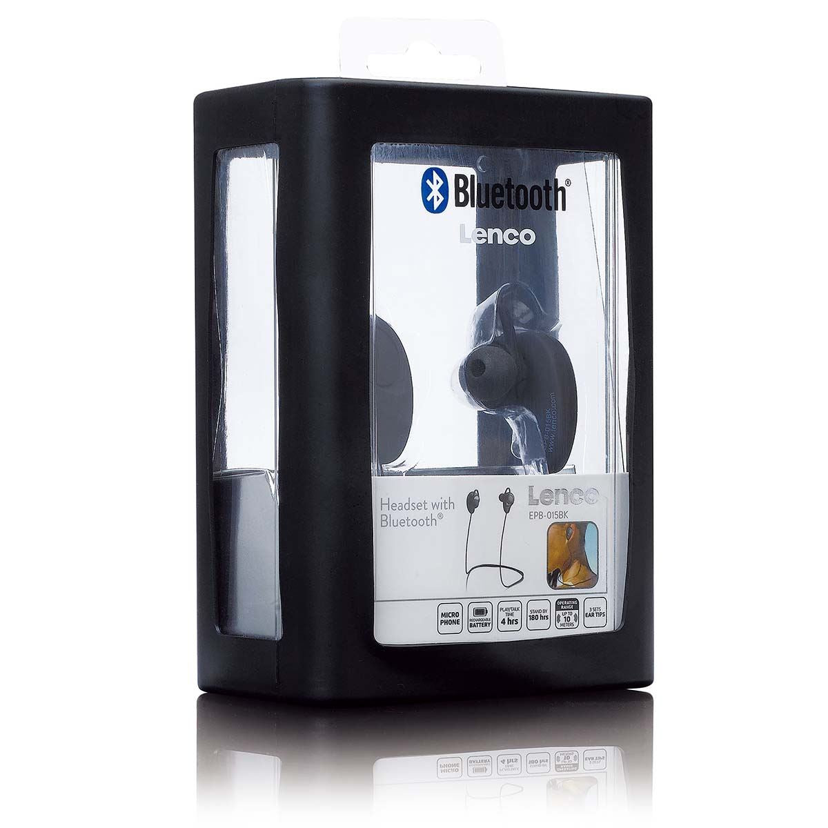 Lenco EPB-015BK | Sports Bluetooth® | Rechargable In-Ear Earphones | Black