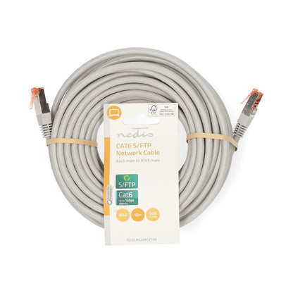 Nedis CAT6 Network Cable | RJ45 Male | RJ45 Male | SF/UTP | 10.0 m | Round | PVC | Grey | Label