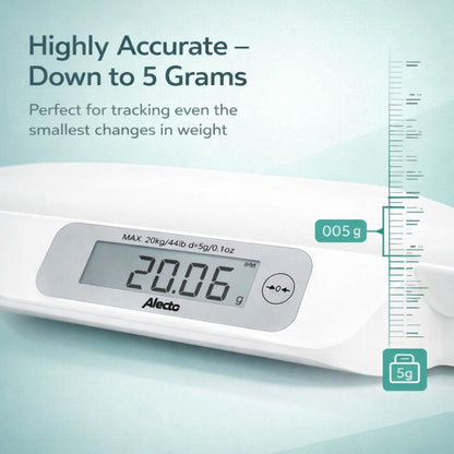 Alecto BC-30 | Digital Baby Weighing Scales, Personal Scale - Up to 20 kg with Carry Case