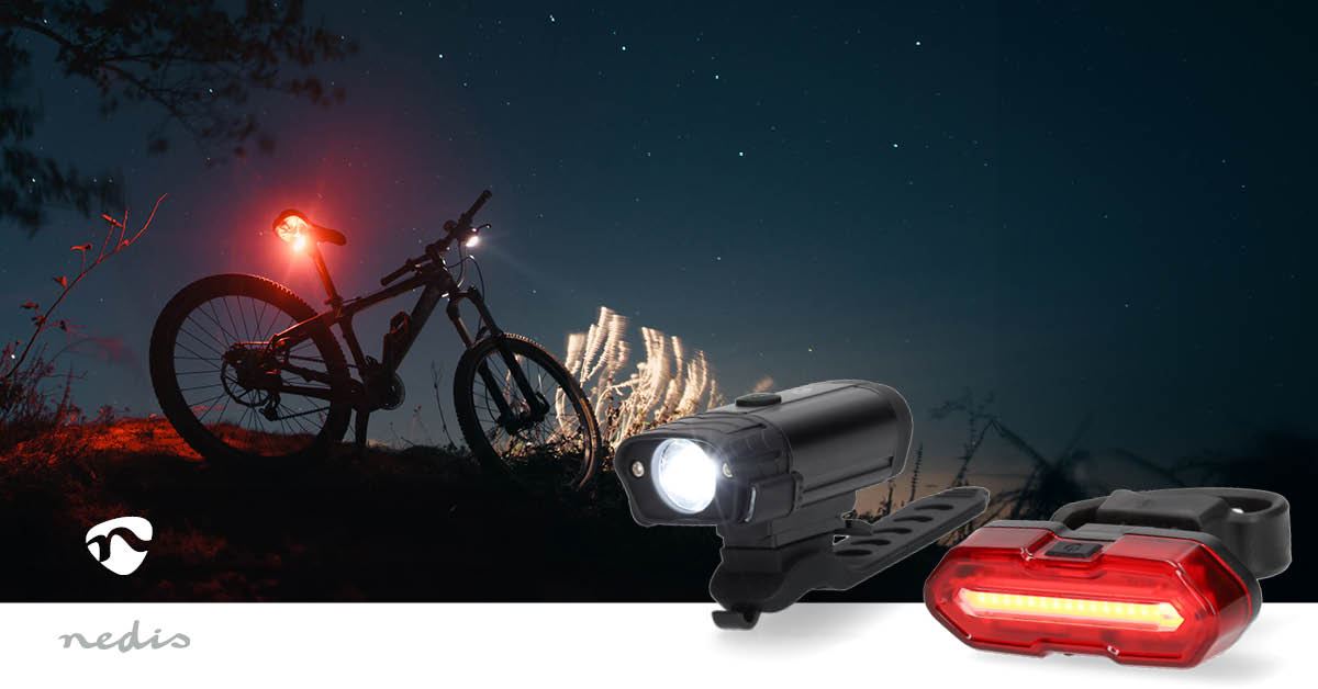 Nedis Bicycle Light | Battery Powered | 5 V DC | 3 W | Batteries included | Rechargeable | 400 lm | 4.5 lm | 100 m | 110 °