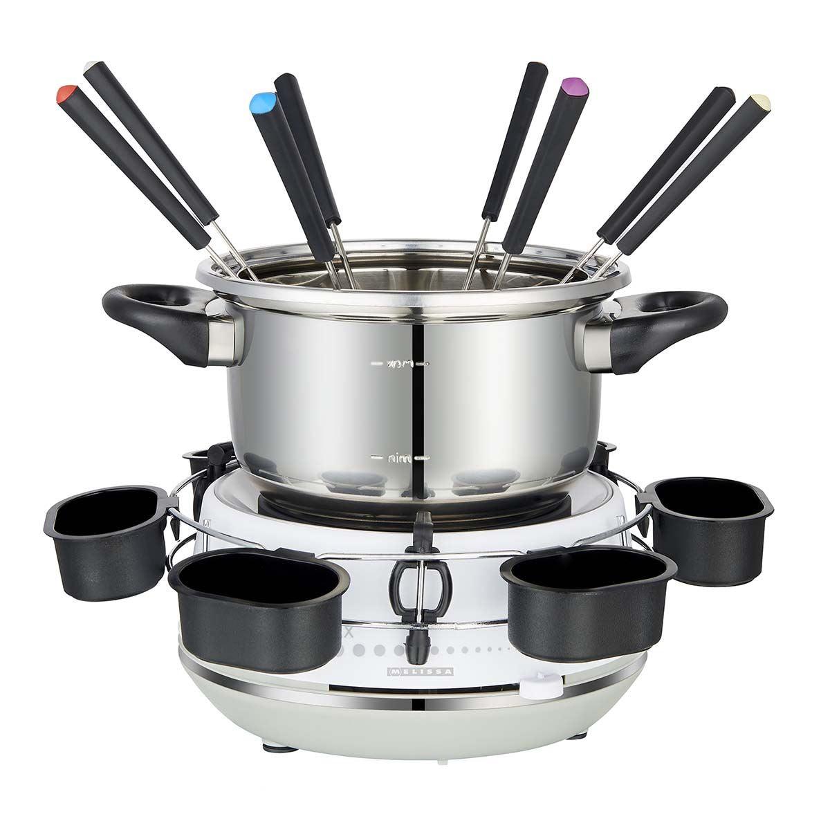 MELISSA Fondue Set | 8 Persons | 2 l | Adjustable temperature control | 1200 W | Cool touch handles | Anti-slip feet | Overheating protection