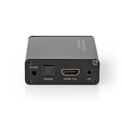 Nedis HDMI™ Extractor | HDMI™ Input | HDMI™ Output / TosLink Female / 1x 3.5 mm | Maximum resolution: 4K@60Hz | 18 Gbps | Metal | Anthracite | Gift Box
