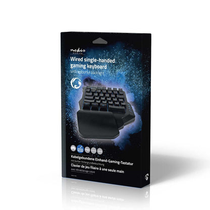 Nedis Wired Gaming Keyboard | USB Type-A | Membrane Keys | RGB | Single-Handed | Universal | USB Powered | Power cable length: 1.60 m | Gaming