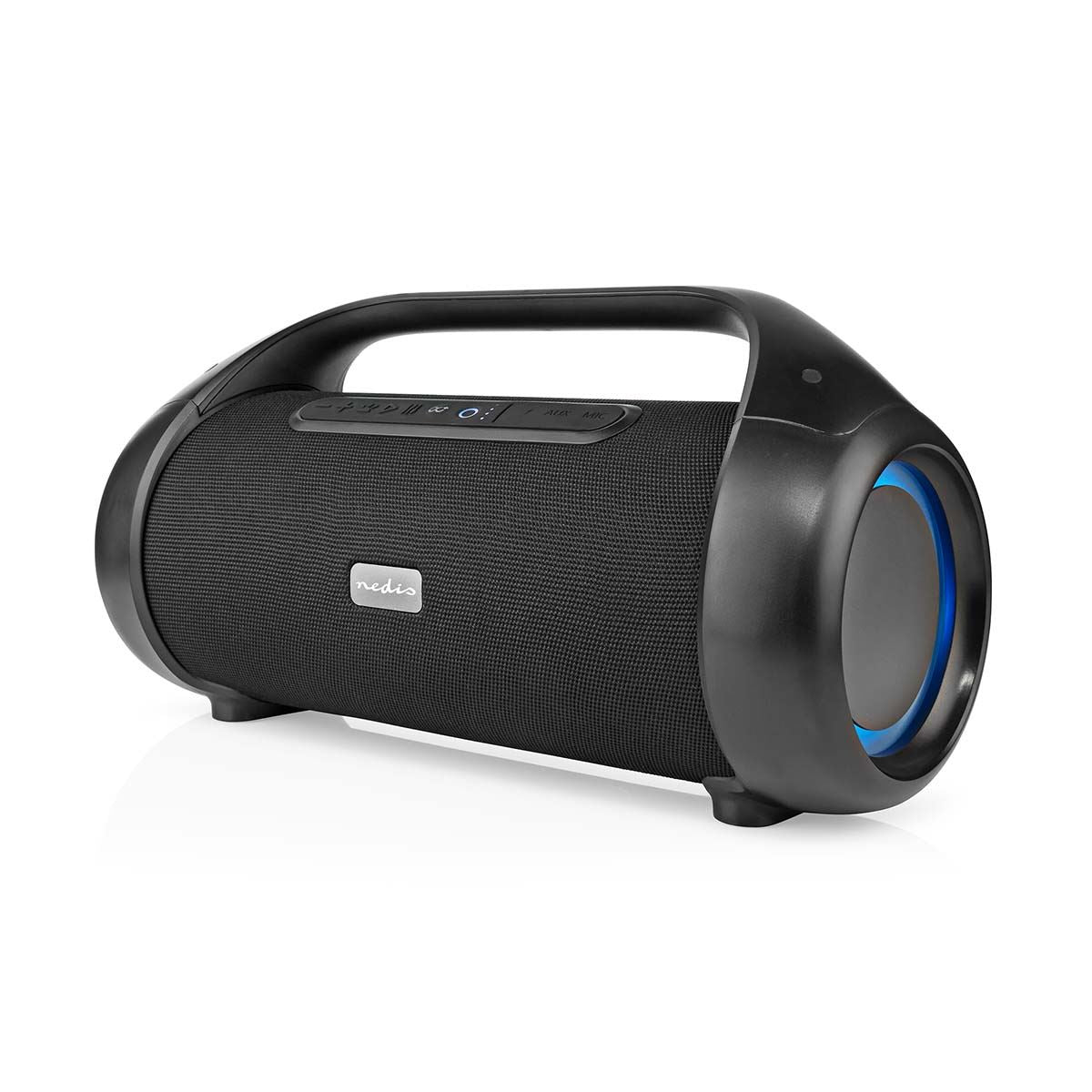 Nedis Bluetooth® Party Boombox | 9.5 hrs | 2.1 | 120 W | Media playback: AUX | IPX5 | Linkable | Carrying handle | Party lights | Black