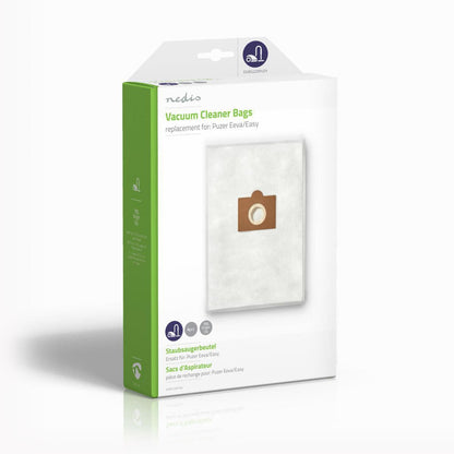 Nedis DUBG220PUZ4 | Vacuum Cleaner Bag | 4 pcs | Synthetic | Most sold for: Puzer Eeva/Easy | White