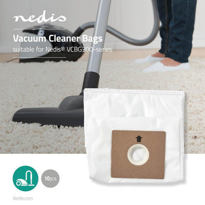 Nedis DUBG121NED10 | Vacuum Cleaner Bag | 10 pcs | Synthetic | Most sold for: Nedis DUBG121NED10 |® VCBG300-Series | White