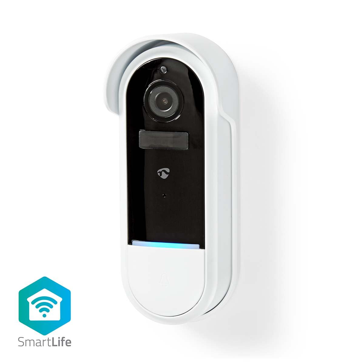 Nedis SmartLife Video Doorbell | Wi-Fi | Battery Powered / Transformer | Full HD 1080p | Cloud Storage (optional) / microSD (not included) | IP54 | With motion sensor | Night vision | White