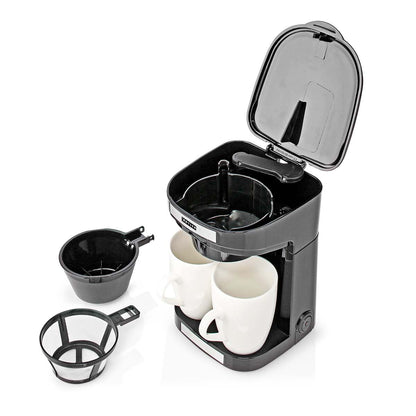 Butler Compact Coffee Maker | Filter Coffee | 2 Porcelain Cups | 0.25 l | 450 W | Auto Shut-off | Black