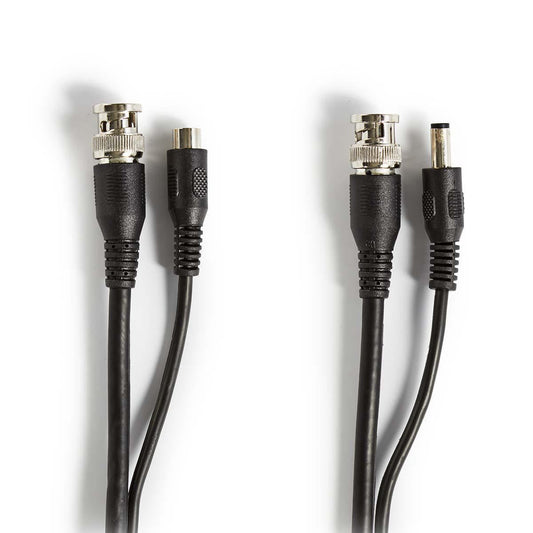 Nedis CCTV Security Cable | BNC / DC | 30.0 m | Round | PVC | Black | Gift Box
