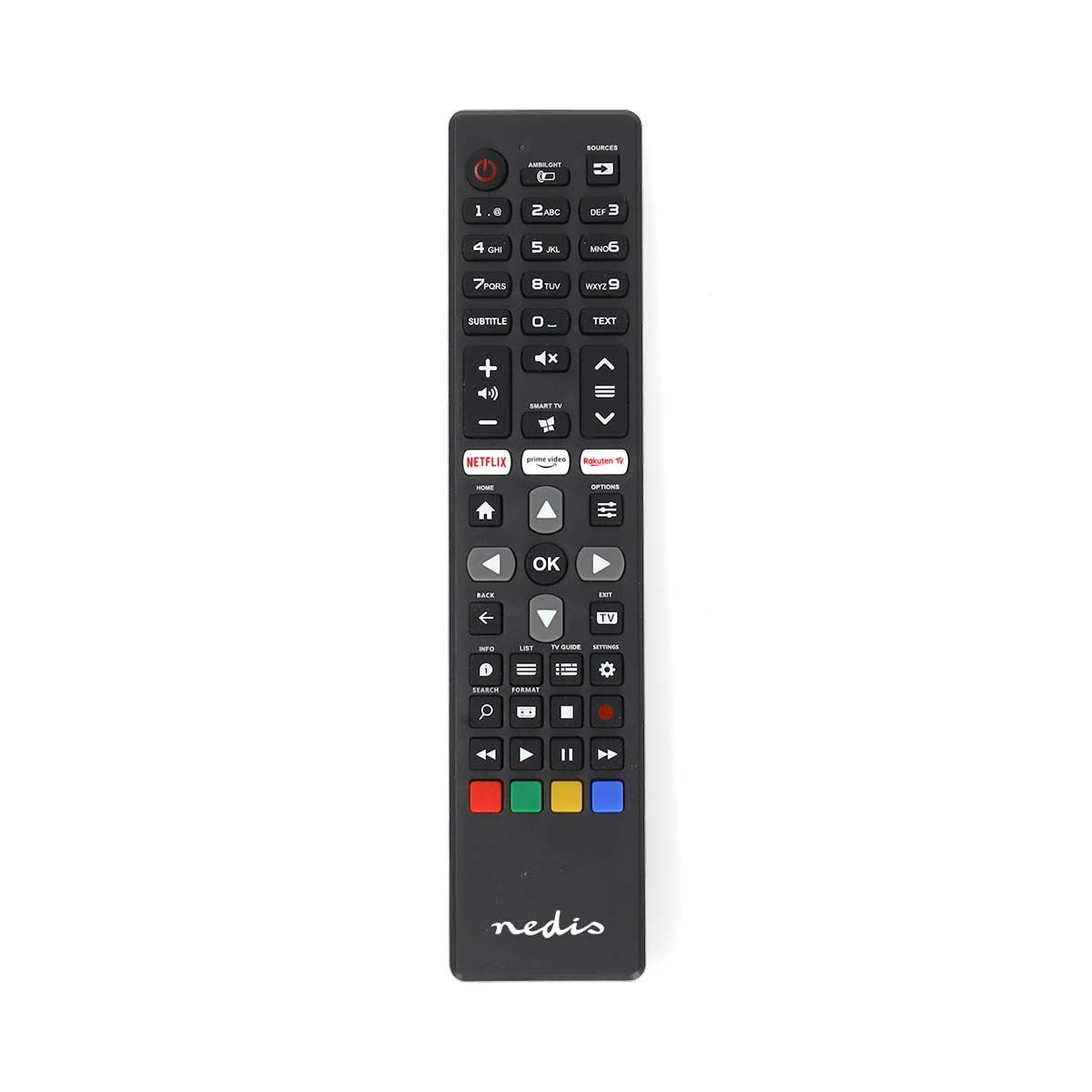 Nedis Replacement Remote Control | Suitable for: Philips | Preprogrammed | 1 Device | Amazon Prime / Netflix Button / Rakuten TV Button / Smart Hub Button | Infrared | Black