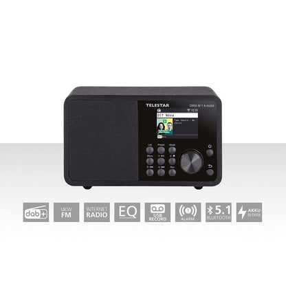 Telestar DIRA M 1 A Mobile EWF Battery-operated Mono Multifunction Radio DAB+ / FM / Internet / Bluetooth Black