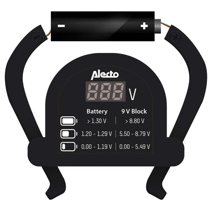 Alecto Digital LCD Battery tester for AA AAA C D 9V (PP3) & Button Cell Batteries | Black