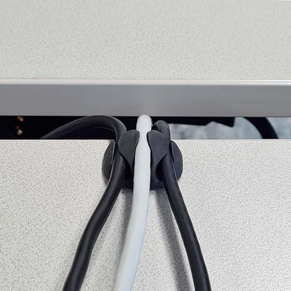 Nedis CMGC20034BK | Cable Management | Cable Clip | Click and Go | 4 pcs | Number of slots: 3 Slots | Maximum cable thickness: 5.3 mm | TPE | Black