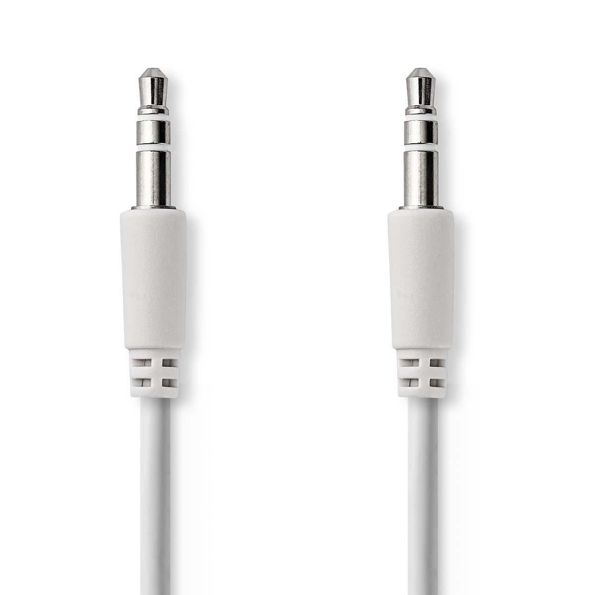 Nedis CAGP22010WT10 | Stereo Audio Cable | 3.5 mm Male | 3.5 mm Male | Nickel Plated | 1.00 m | Round | White